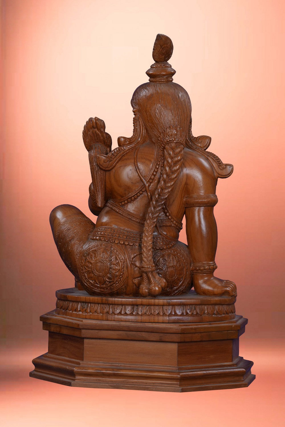 Image of Wooden Laddu Gopal Statue